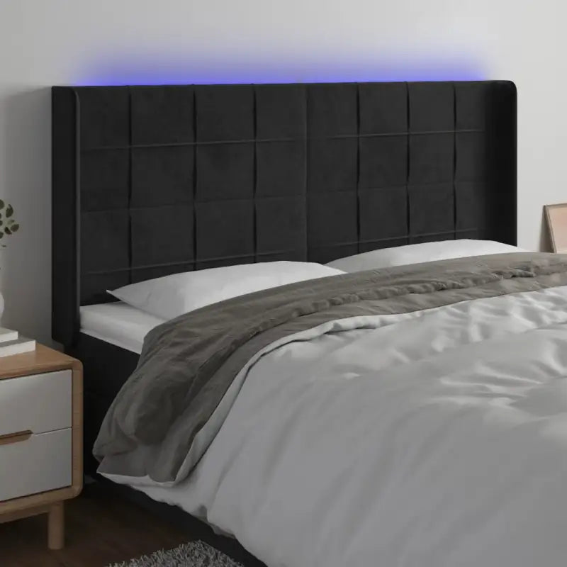 Stijlvol LED Hoofdbord voor een Modern Slaapkamer Accessoire - Zwart / 183 x 16 x 118/128 cm / 1 - Hoofdborden