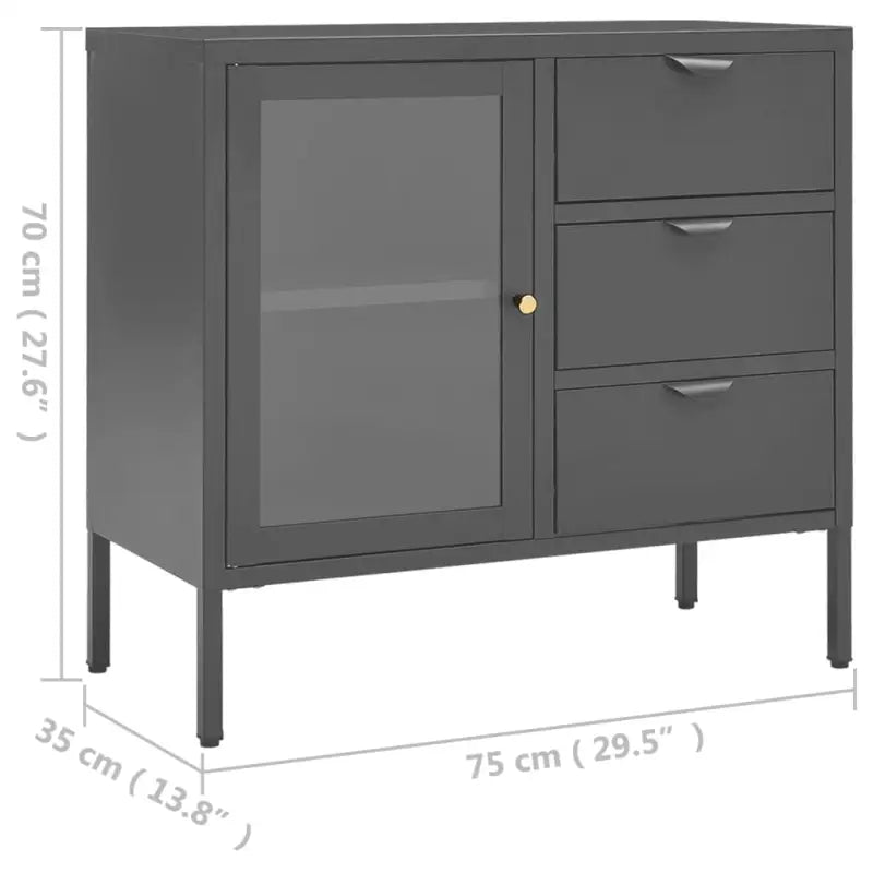 Stijlvolle dressoir met gehard glas en verstelbare schappen - Dressoirs & buffetkasten