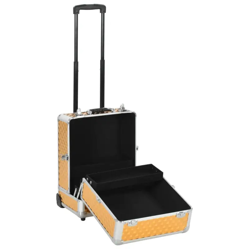 Stijlvolle make-up trolley met uittrekbare lades en afneembare zwenkwielen - Goud / 2 - Toilettassen