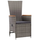Stijlvolle poly rattan tuinset met gepoedercoate stalen frame en comfortabele stoelen - Grijs - Tuinsets