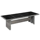 Stijlvolle poly rattan tuintafel met gepoedercoat stalen frame - Grijs en zwart / 1 - Tuintafels