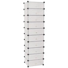 Stijlvolle schoenenkast met kunststof panelen en stalen frames - Wit / 1 - Schoenenrekken