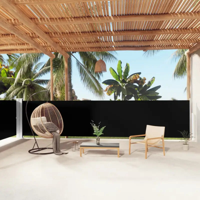 Stijlvolle zijluifel voor privacy en bescherming op je terras - Zwart / 140 x 1000 cm / 1 - Parasols en zonneschermen