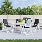 Stoelkussens met hoge rug van oxford stof voor een frisse uitstraling - Antraciet / 4 / with 2 elastic straps