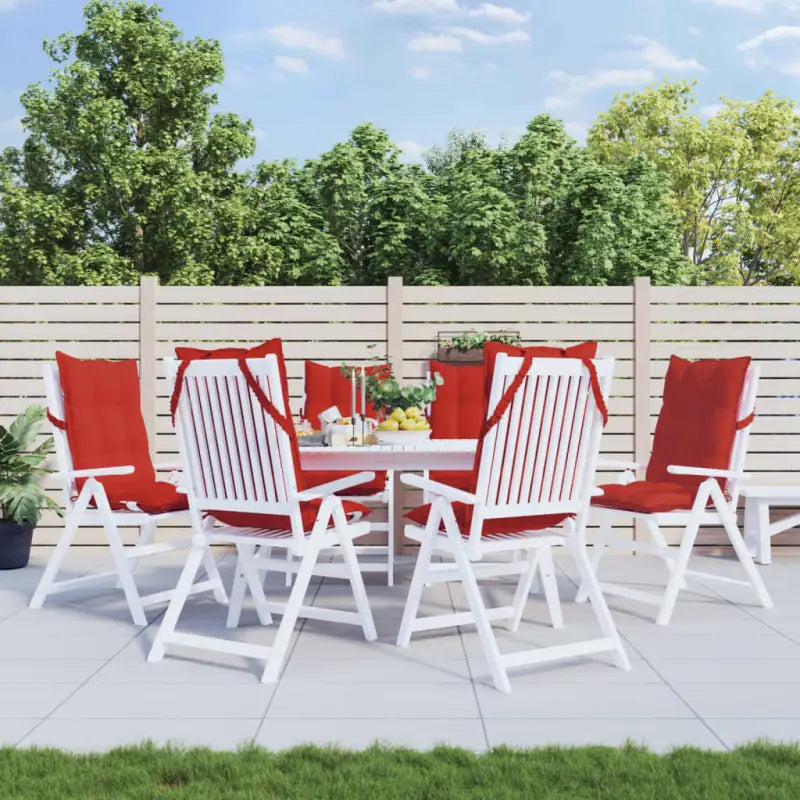 Stoelkussens met hoge rug van oxford stof voor een frisse uitstraling - Rood / 6 / with 2 elastic straps - Stoelkussens