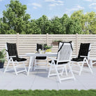 Stoelkussens met hoge rug van oxford stof voor een frisse uitstraling - Zwart ruitpatroon / 4 / with 2 elastic straps