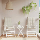 Stoelkussens met hoge rug van oxford stof voor een frisse uitstraling - Crème / 2 / with 2 elastic straps - Stoelkussens