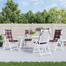 Stoelkussens met hoge rug van oxford stof voor een frisse uitstraling - Rood ruitpatroon / 4 / with 2 elastic straps