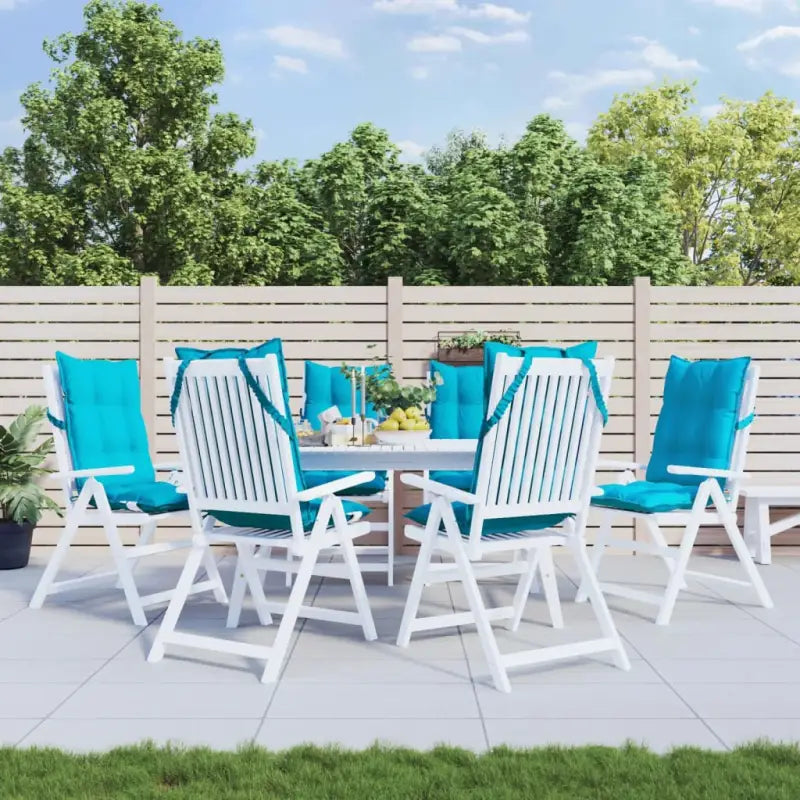 Stoelkussens met hoge rug van oxford stof voor een frisse uitstraling - Turquoise / 6 / with 2 elastic straps