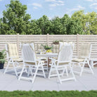 Stoelkussens met hoge rug van oxford stof voor een frisse uitstraling - Crème / 6 / with 2 elastic straps - Stoelkussens