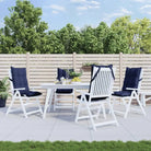 Stoelkussens met hoge rug van oxford stof voor een frisse uitstraling - Marineblauw / 4 / with 2 elastic straps