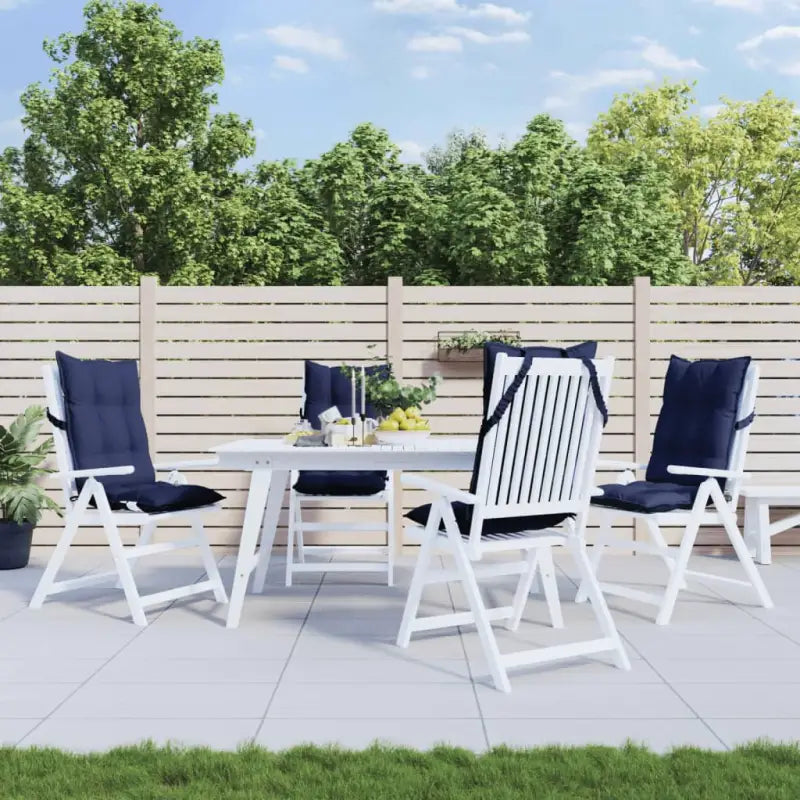 Stoelkussens met hoge rug van oxford stof voor een frisse uitstraling - Marineblauw / 4 / with 2 elastic straps