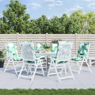 Stoelkussens met hoge rug van oxford stof voor een frisse uitstraling - Bladpatroon / 6 / with 2 elastic straps