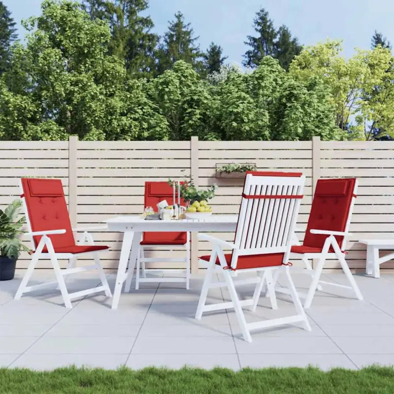 Stoelkussens met hoge rug van oxford stof voor frisse uitstraling - Rood / 4 - Stoelkussens