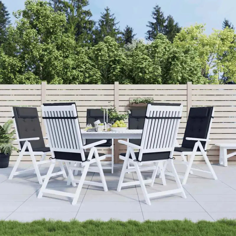 Stoelkussens met hoge rug van oxford stof voor frisse uitstraling - Zwart / 6 - Stoelkussens