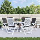 Stoelkussens met hoge rug van oxford stof voor frisse uitstraling - Antraciet / 6 - Stoelkussens