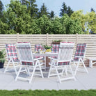 Stoelkussens met hoge rug van oxford stof voor frisse uitstraling - Rood ruitpatroon / 6 - Stoelkussens