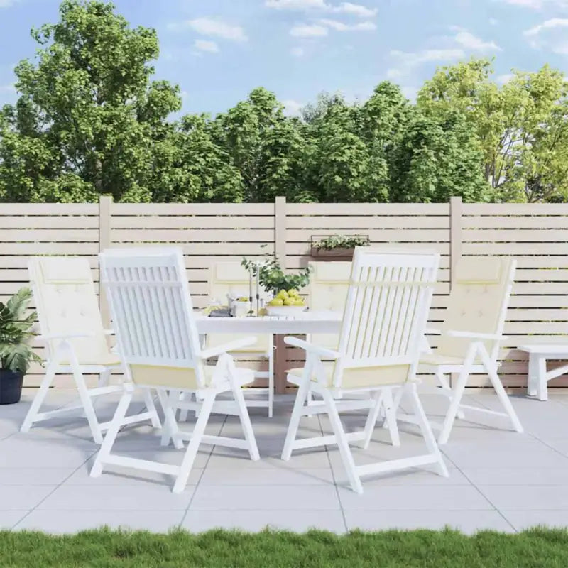 Stoelkussens met hoge rug van oxford stof voor frisse uitstraling - Crème / 6 - Stoelkussens