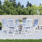 Stoelkussens met hoge rug van oxford stof voor frisse uitstraling - Blauw en wit / 6 - Stoelkussens