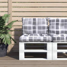 Stoelkussens van oxford stof voor een frisse uitstraling met holle vezel - Grijs ruitpatroon / 2 - Stoelkussens