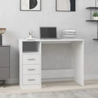 Strak bureaublad met lades van bewerkt hout voor moderne kamers - Wit - Bureaus