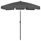 Strandparasol met UV-bescherming en stevig supportdoek - Antraciet / 180 x 120 cm / 1 - Parasols en zonneschermen