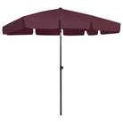 Strandparasol met UV-bescherming en stevig supportdoek - Bordeauxrood / 200 x 125 cm / 1 - Parasols en zonneschermen