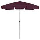 Strandparasol met UV-bescherming en stevig supportdoek - Bordeauxrood / 180 x 120 cm / 1 - Parasols en zonneschermen
