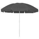 Strandparasol met UV-bescherming en stevige baleinen - Antraciet en wit / 240 cm / 1 - Parasols en zonneschermen
