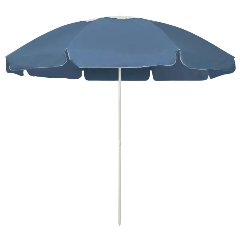 Strandparasol met UV-bescherming en stevige baleinen - Blauw en wit / 240 cm / 1 - Parasols en zonneschermen