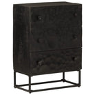 Televiziekast van massief mangohout met trendy en stevige design - 55 x 30 x 76 cm / 1 / Met 3 lades - Opbergkasten &