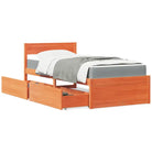 Tijdloos bedframe van massief grenenhout voor je slaapkamer - Wasbruin / 100 x 200 cm - Bedden & bedframes