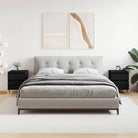 Trendachtige nachtkastjes met bewerkt hout en metalen poten - Zwart / 2 - Nachtkastjes