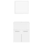 Trendy badkamermeubelset met bewerkt hout en wit materiaal - Badkamermeubelsets