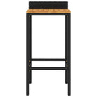 Trendy barkrukken van poly rattan en massief acaciahout - Barkrukken