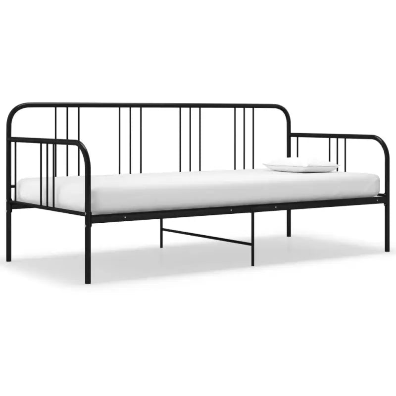 Trendy Bedbank voor Zitgelegenheid en Logeerbed - Zwart - Bedden & bedframes