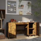 Trendy bureau van bewerkt hout met industrieel design - Bureaus