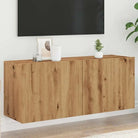 Trendy en duurzame tv-meubel van bewerkt hout - artisanaal eikenkleurig / 1 / 100 cm - Tv-meubels