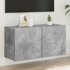 Trendy en duurzame tv-meubel van bewerkt hout - Betongrijs / 1 / 80 cm - Tv-meubels