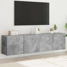 Trendy en duurzame tv-meubel van bewerkt hout - Betongrijs / 2 / 80 cm - Tv-meubels