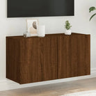 Trendy en duurzame tv-meubel van bewerkt hout - bruin eikenkleur / 1 / 80 cm - Tv-meubels