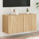 Trendy en duurzame tv-meubel van bewerkt hout - Sonoma eiken / 1 / 80 cm - Tv-meubels