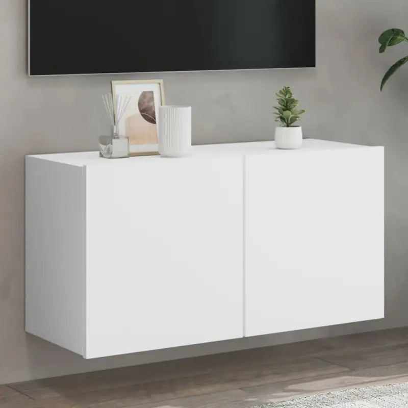 Trendy en duurzame tv-meubel van bewerkt hout - Wit / 1 / 80 cm - Tv-meubels