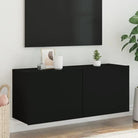 Trendy en duurzame tv-meubel van bewerkt hout - Zwart / 1 / 100 cm - Tv-meubels
