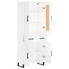 Trendy hoge kast in bewerkt hout met duurzame en stabiele afwerking - Dressoirs & buffetkasten