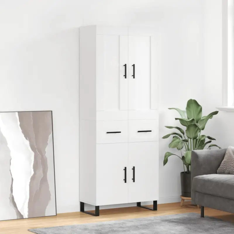 Trendy hoge kast in bewerkt hout met duurzame en stabiele afwerking - Dressoirs & buffetkasten