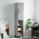 Trendy hoge kast in bewerkt hout met duurzame en stabiele kwaliteit - Betongrijs / 1 / 3 schappen - Dressoirs &
