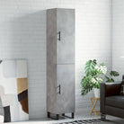 Trendy hoge kast in bewerkt hout met duurzame en stabiele kwaliteit - Betongrijs / 1 / 1 deur - Dressoirs & buffetkasten