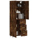 Trendy hoge kast van bewerkt hout met duurzame charme - Dressoirs & buffetkasten