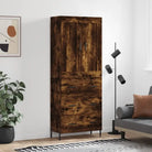 Trendy hoge kast van bewerkt hout met duurzame charme - Gerookt eiken / 1 / 3 lades - Dressoirs & buffetkasten